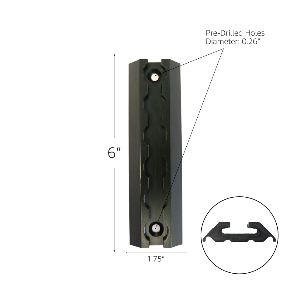 PrecisionEdge 6-Inch Aluminum Logistic Tracks: Set of 2 - 2200 lbs Load Capacity