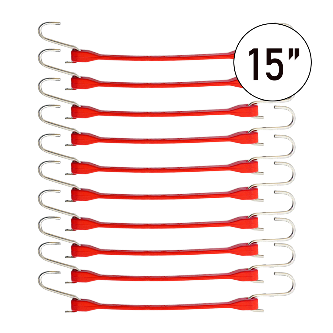 Boxer ColorCode Red 15" Tarp Strap Set of 10: Organize with Ease, Secure with Confidence