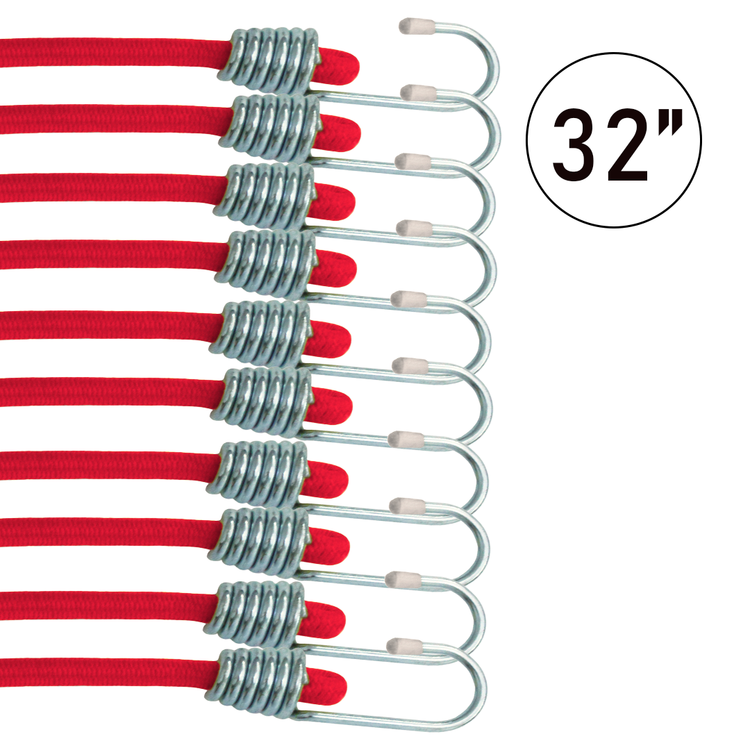 10-Pack 10mm Elastic Cords with Chromed Metal Hooks