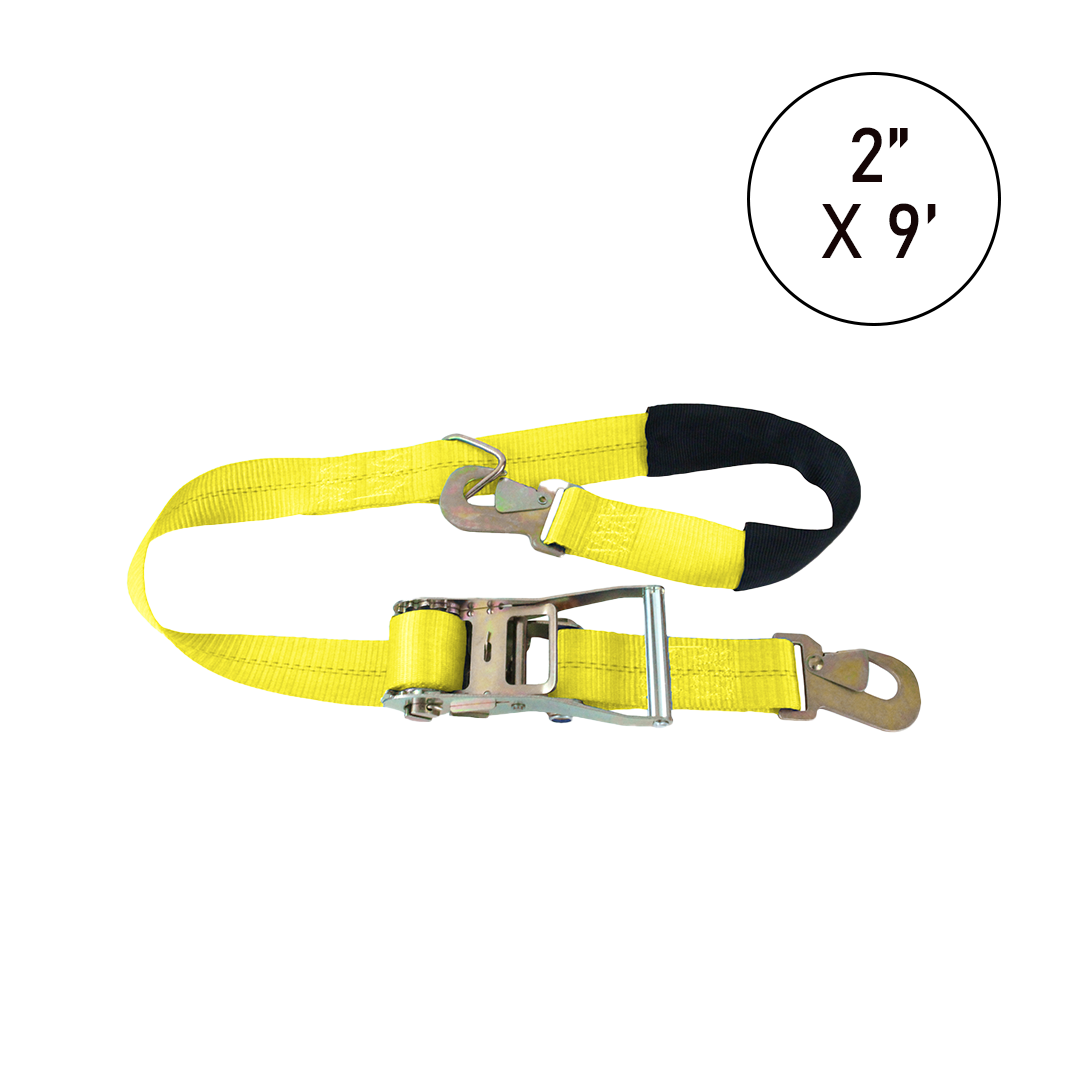 Boxer TirePro Premium 2" x 9' Combination Tie-Back Strap Tire Holder with Flat Snap Hooks