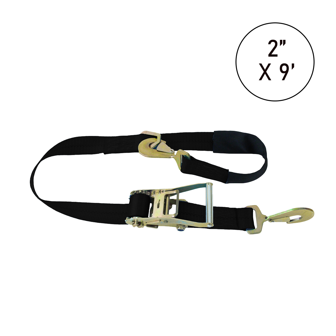 Boxer TirePro Premium 2" x 9' Combination Tie-Back Strap Tire Holder with Twist Snap Hooks