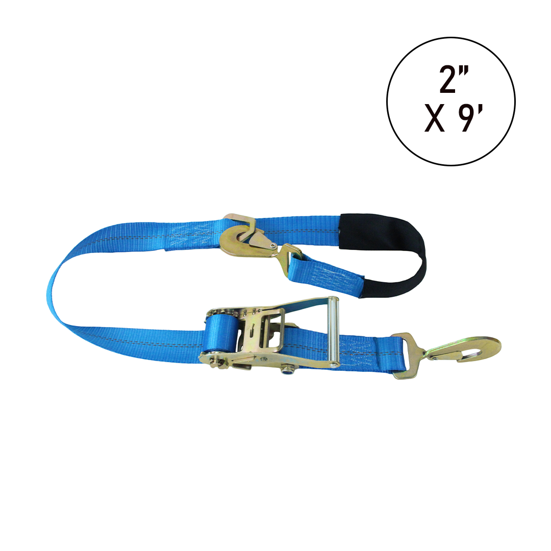 Boxer TirePro Premium 2" x 9' Combination Tie-Back Strap Tire Holder with Twist Snap Hooks