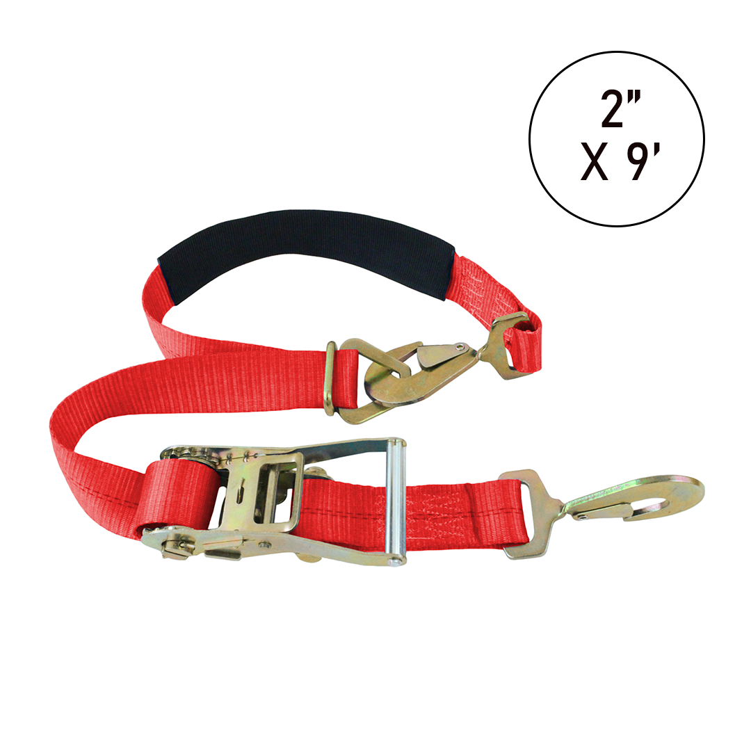 Boxer TirePro Premium 2" x 9' Adjustable Tie-Back Strap Tire Holder with Twist Snap Hooks