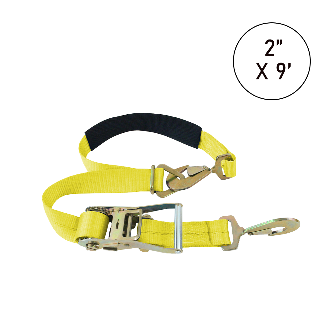 Boxer TirePro Premium 2" x 9' Adjustable Tie-Back Strap Tire Holder with Twist Snap Hooks