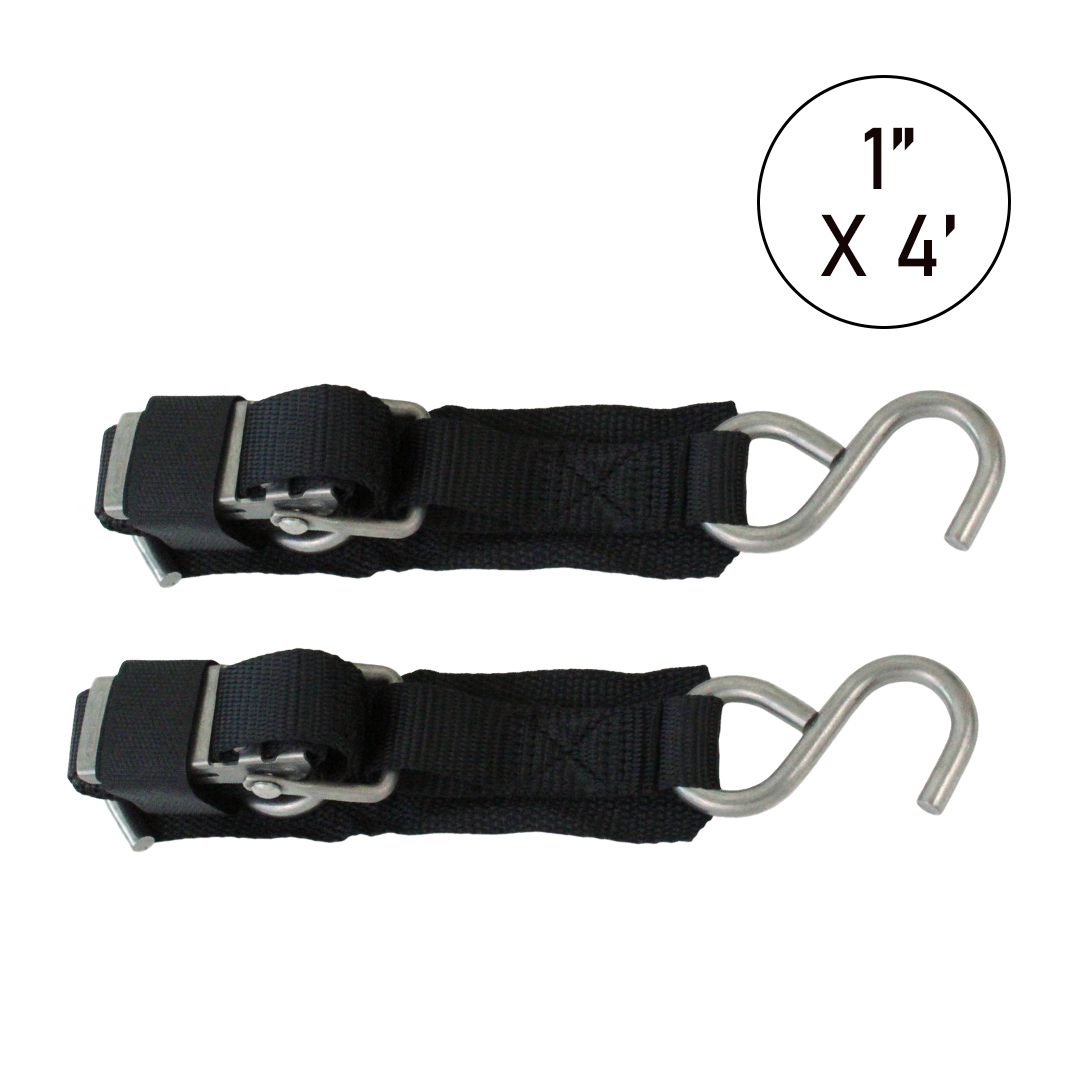 Boxer NauticalGuard Pro 4' Marine Transom Tie Down Straps - Set of 2