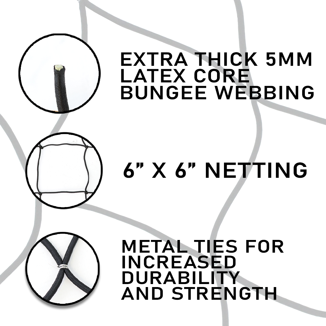 Boxer MegaFlex Cargo Net: 6' x 8' with 32 Adjustable Hooks