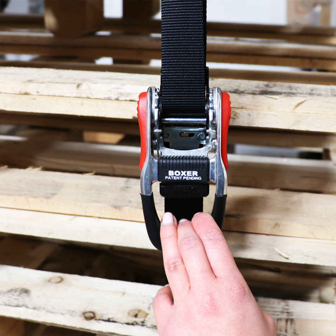 Boxer SwiftSecure Quick Release Ratchet Tie Downs (1 1/4" x 16') - 2500 lbs Breaking Strength