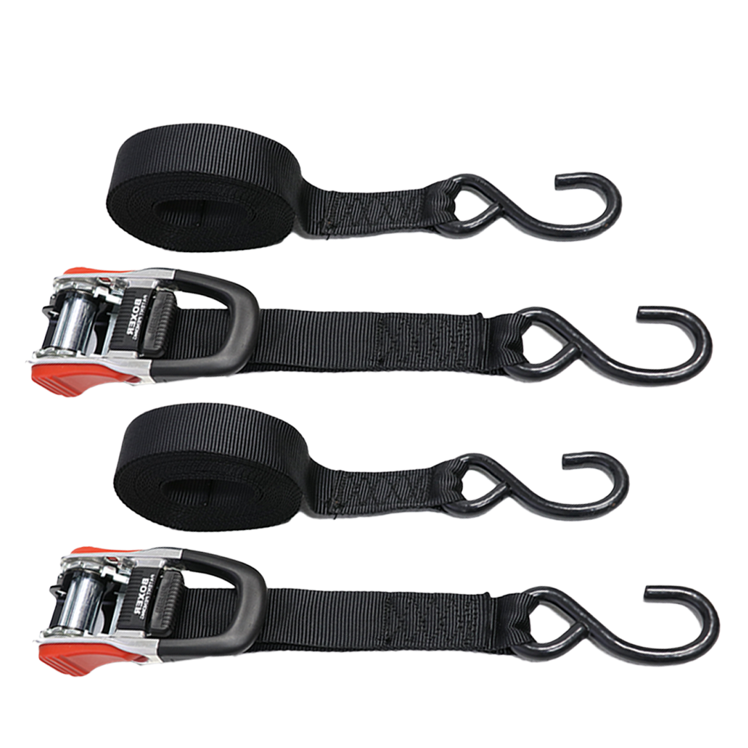 Boxer SwiftSecure Quick Release Ratchet Tie Downs (1 1/4" x 16') - 2500 lbs Breaking Strength