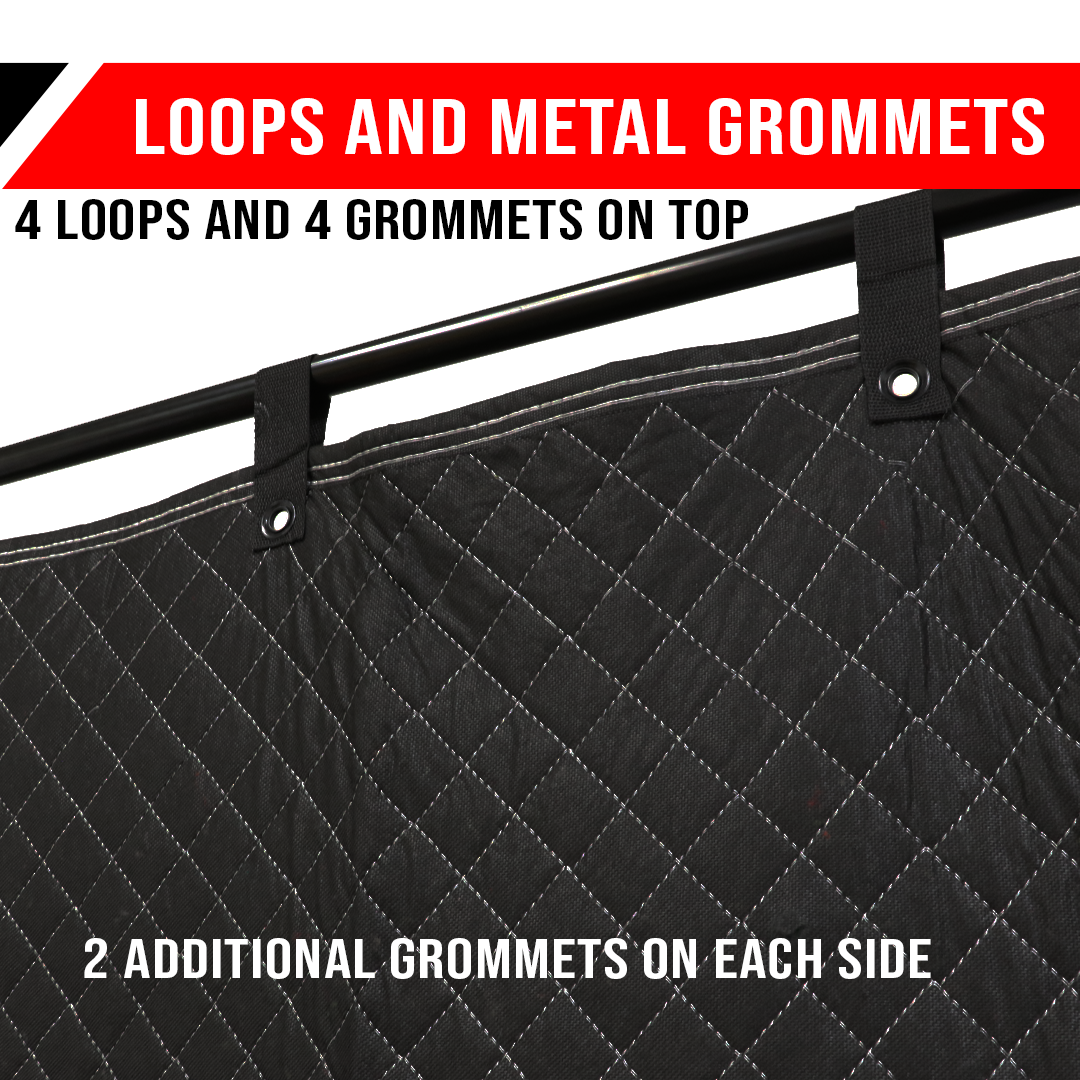Boxer Studio Sound Haven: 78" x 48" Insulated Blanket with Grommets & Loops - Perfect for Doors, Windows, and Beyond!