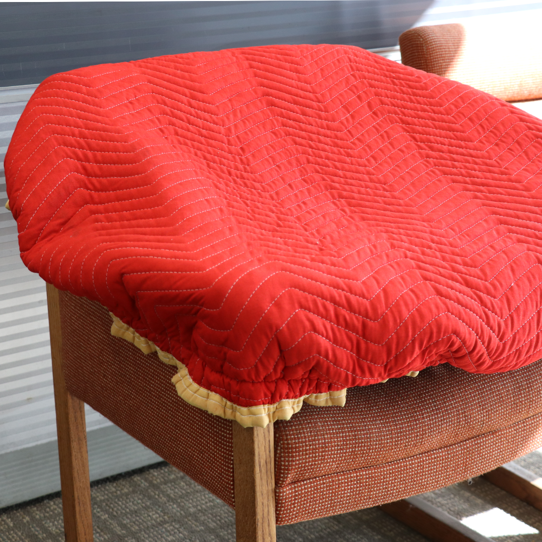 Complete Moving Protection Bundle: Red Table Blanket Cover with Bonus Moving Bands