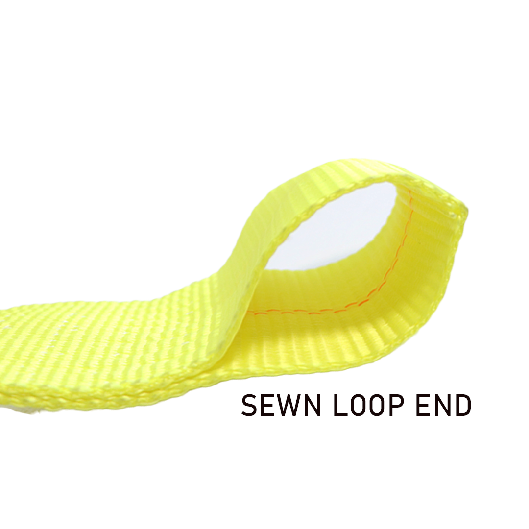 4" x 5' Roll-Off Container Straps 24,000lbs with Extra Large Flat Hook and Sewn Loop End