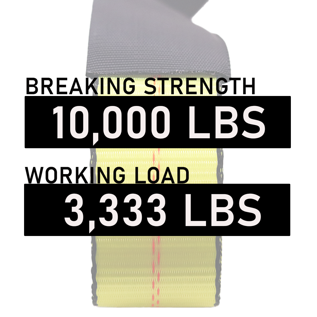 2" x 8' Auto Transport Strap with Towing J-Hook