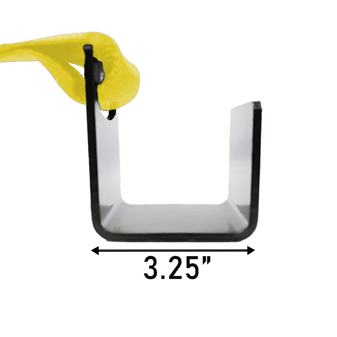 4" x 5' Roll-Off Container Straps 24,000lbs with Extra Large Flat Hook and Sewn Loop End