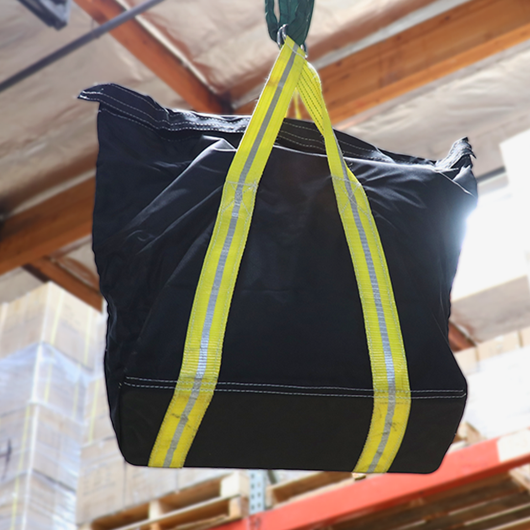 Denier Fiber Industrial Lifting Bag: 9" x 24" x 32" with Reflective Straps