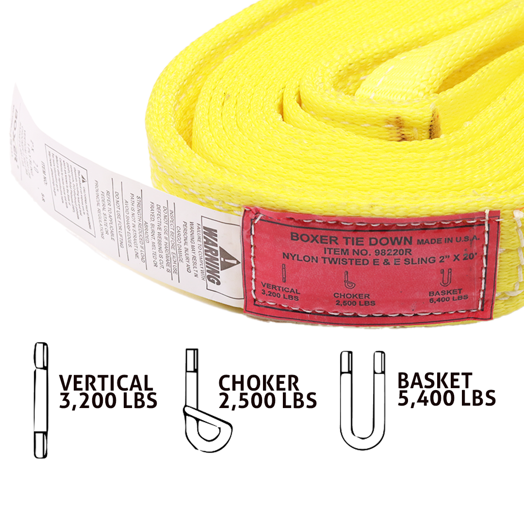 Heavy Duty 2" Lifting Sling with Reinforced Twisted Loop Eyes