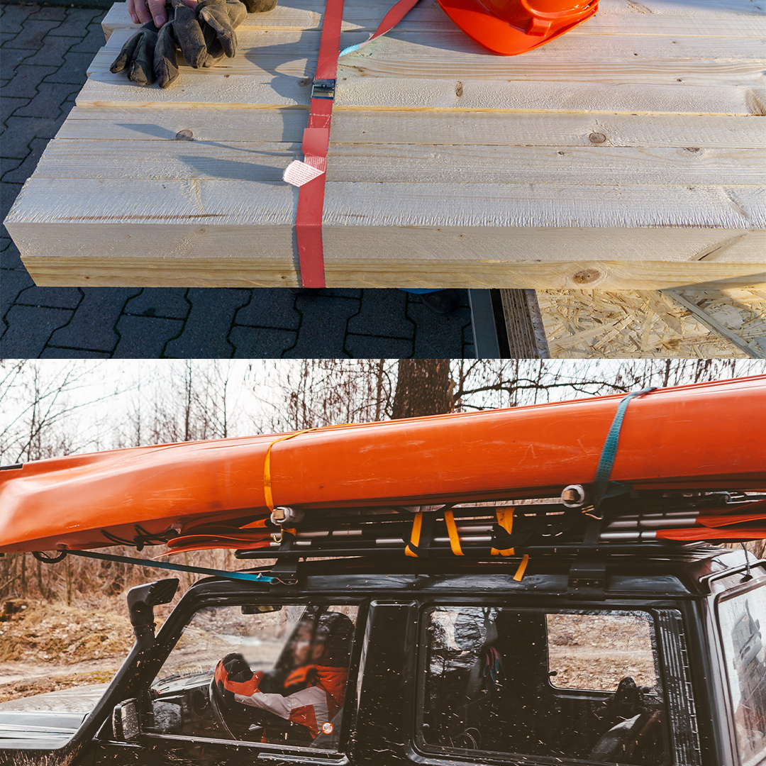 Hi-Vis 1" x 10' Cam Buckle Tie Down - 1100 lbs Strength