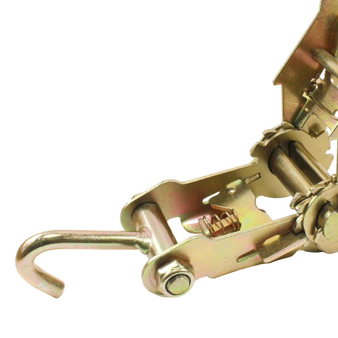 Yellow Chrome Single Finger Hook - 3000 lb Breaking Strength Ratchet Extension Towing Attachment