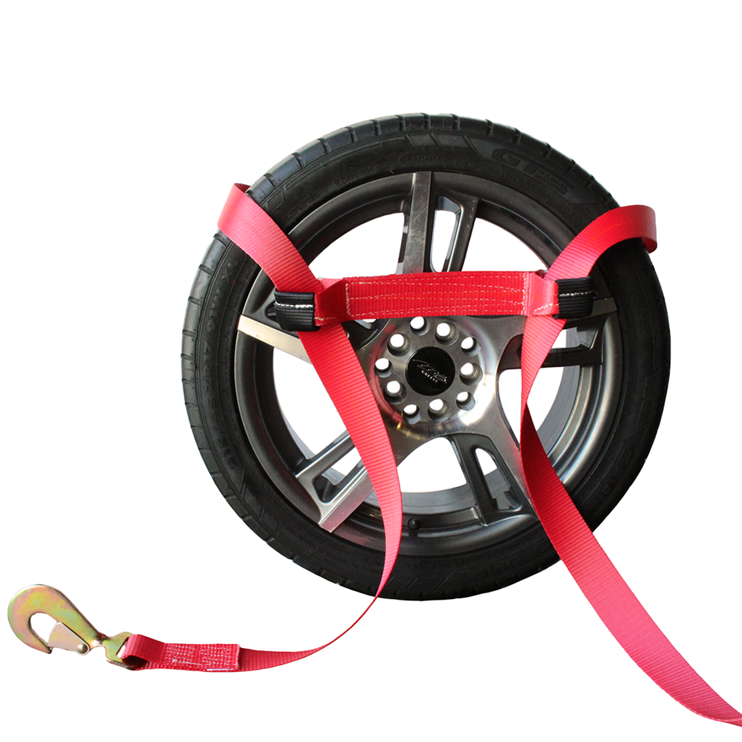 High-Vis Red Auto Tie-Down Strap (2"x16") - 12,000lb Breaking Strength, Set of 4