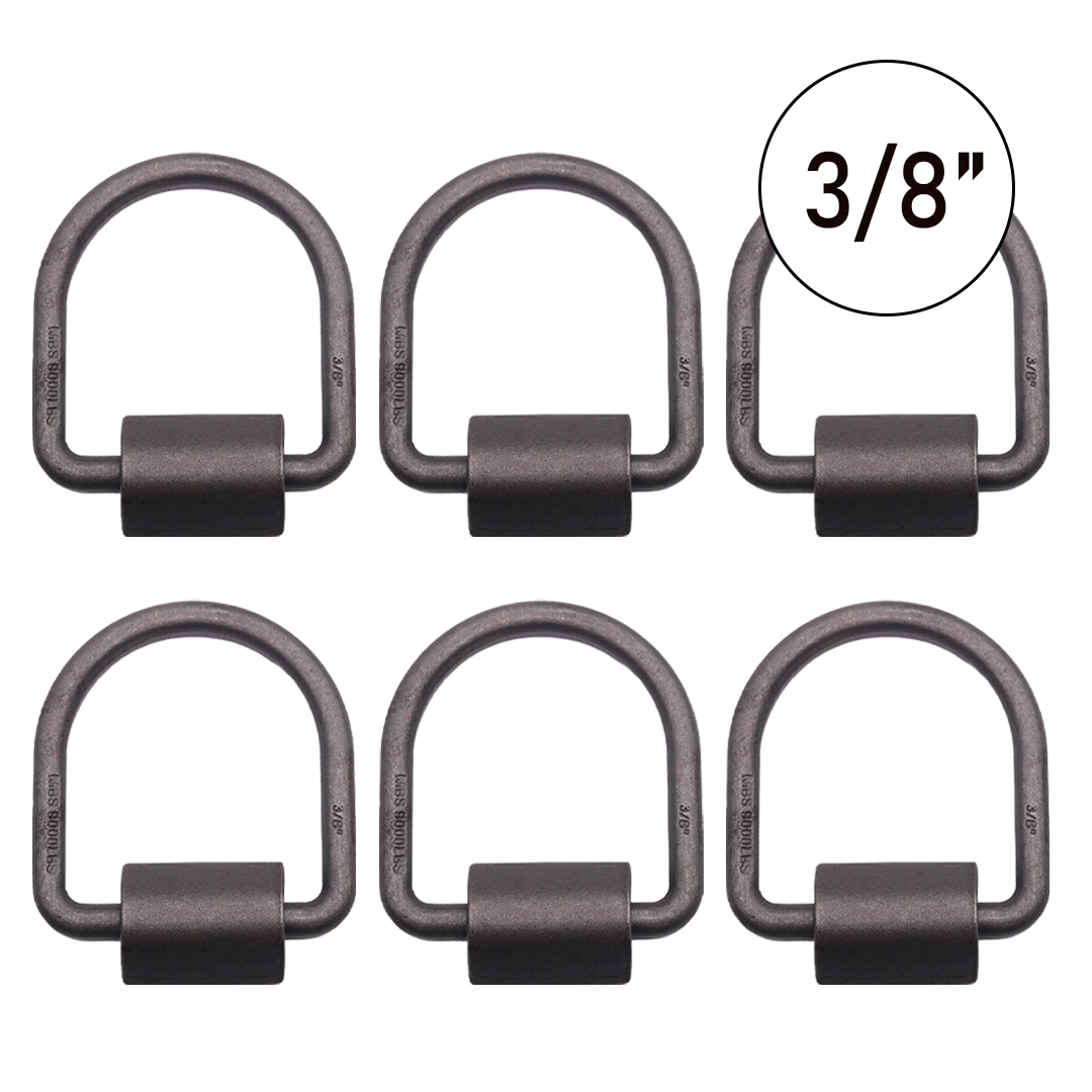 Heavy Duty 3/8" Weld-On Forged Lashing D-Ring Set with Mounting Bracket - 9,000lbs Breaking Strength