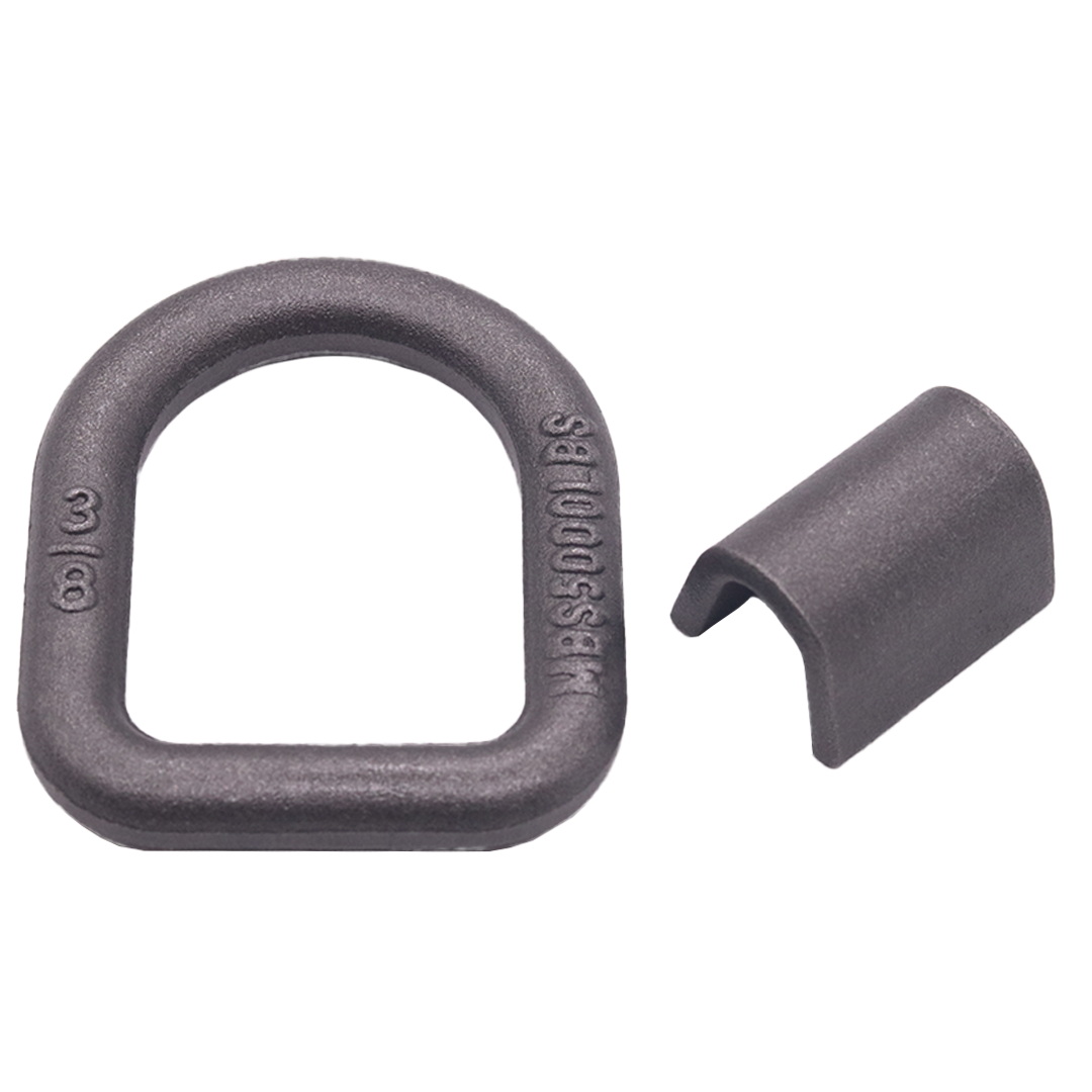 Heavy Duty 3/8" Weld-On Forged Lashing D-Ring Set with Mounting Bracket, 5,000lbs Breaking Strength