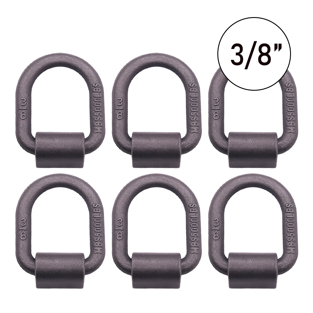 Heavy Duty 3/8" Weld-On Forged Lashing D-Ring Set with Mounting Bracket, 5,000lbs Breaking Strength