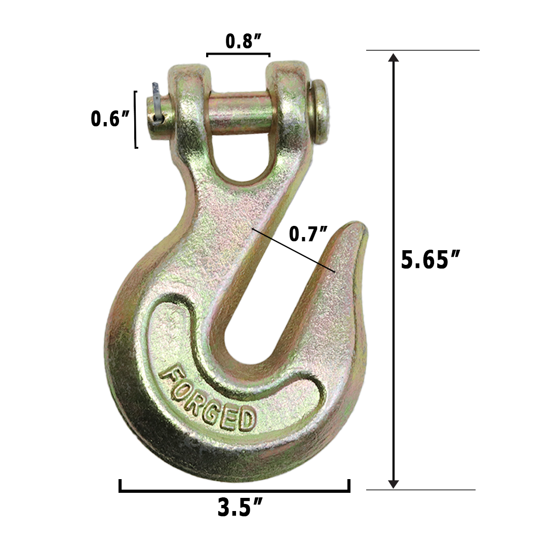 Heavy-Duty 1/2" Forged Clevis Grab Hooks - 51,000 lbs. Breaking Strength