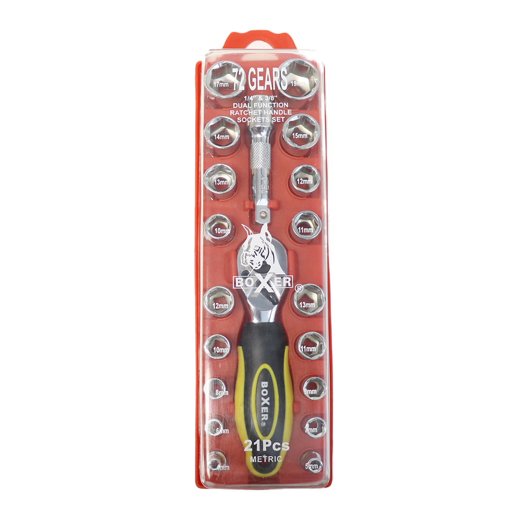 Boxer Signature Series: 72 Gears Pro Dual Function Ratchet Handle Sockets Set