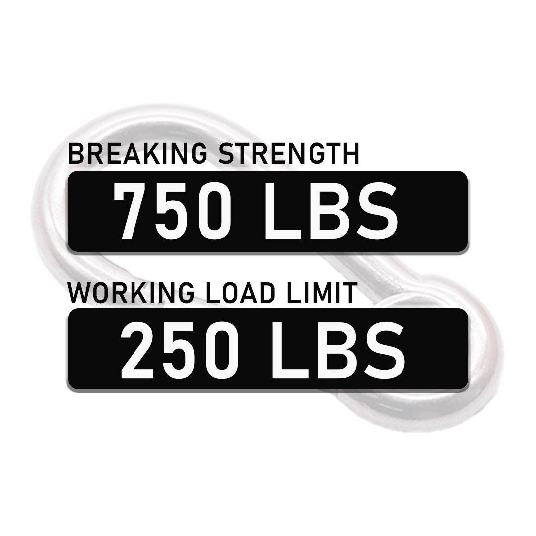 Stainless Steel 1" Carabiner Snap Hooks - 750 lbs. Breaking Strength