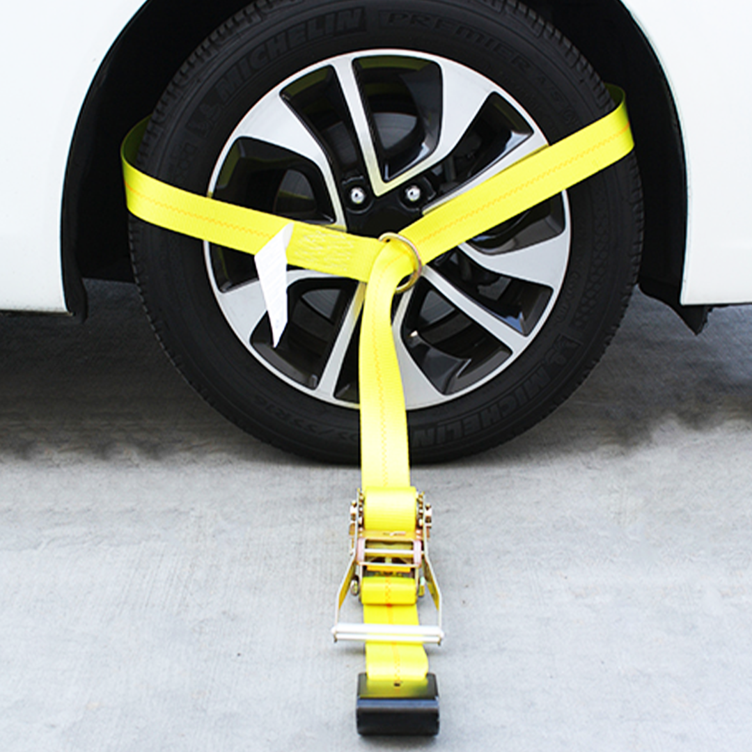 Boxer Side-Mount Tire Holder: PrecisionGrip Series with Flat Hook Ratchet Short End