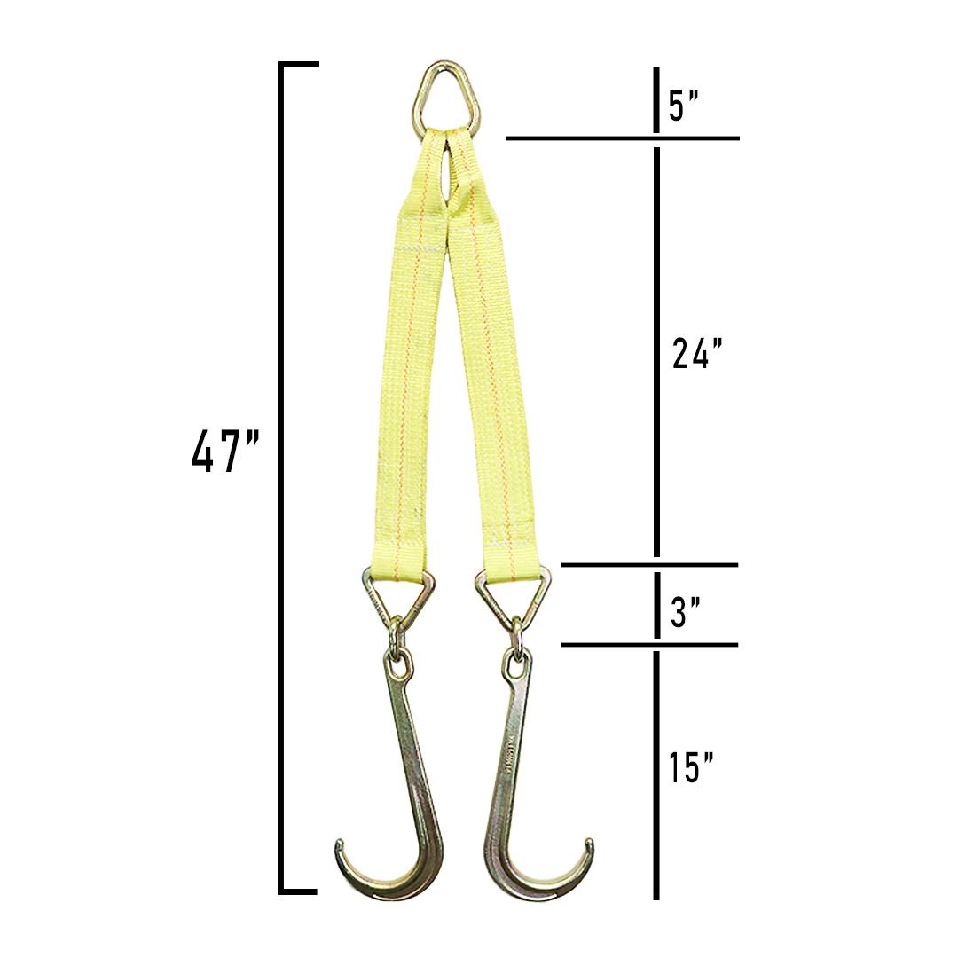 Boxer V-Flex TitanHook Precision V-Bridle Strap with 15" Forged Towing J Hook