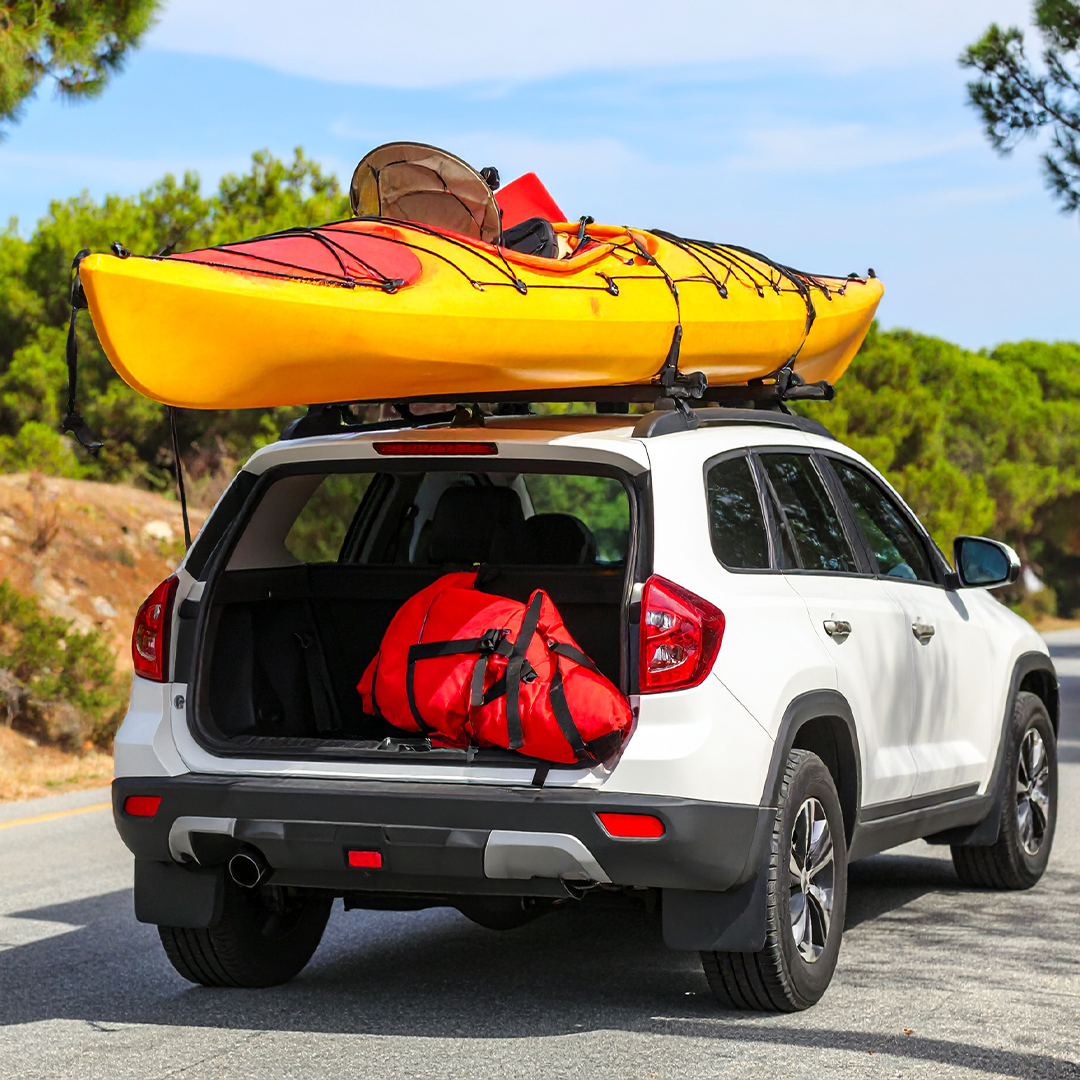 Heavy-Duty Blue 1" Powersports Tie-Down Kit - Motorcycle, ATV, UTV Ratchet Straps & Soft Loops