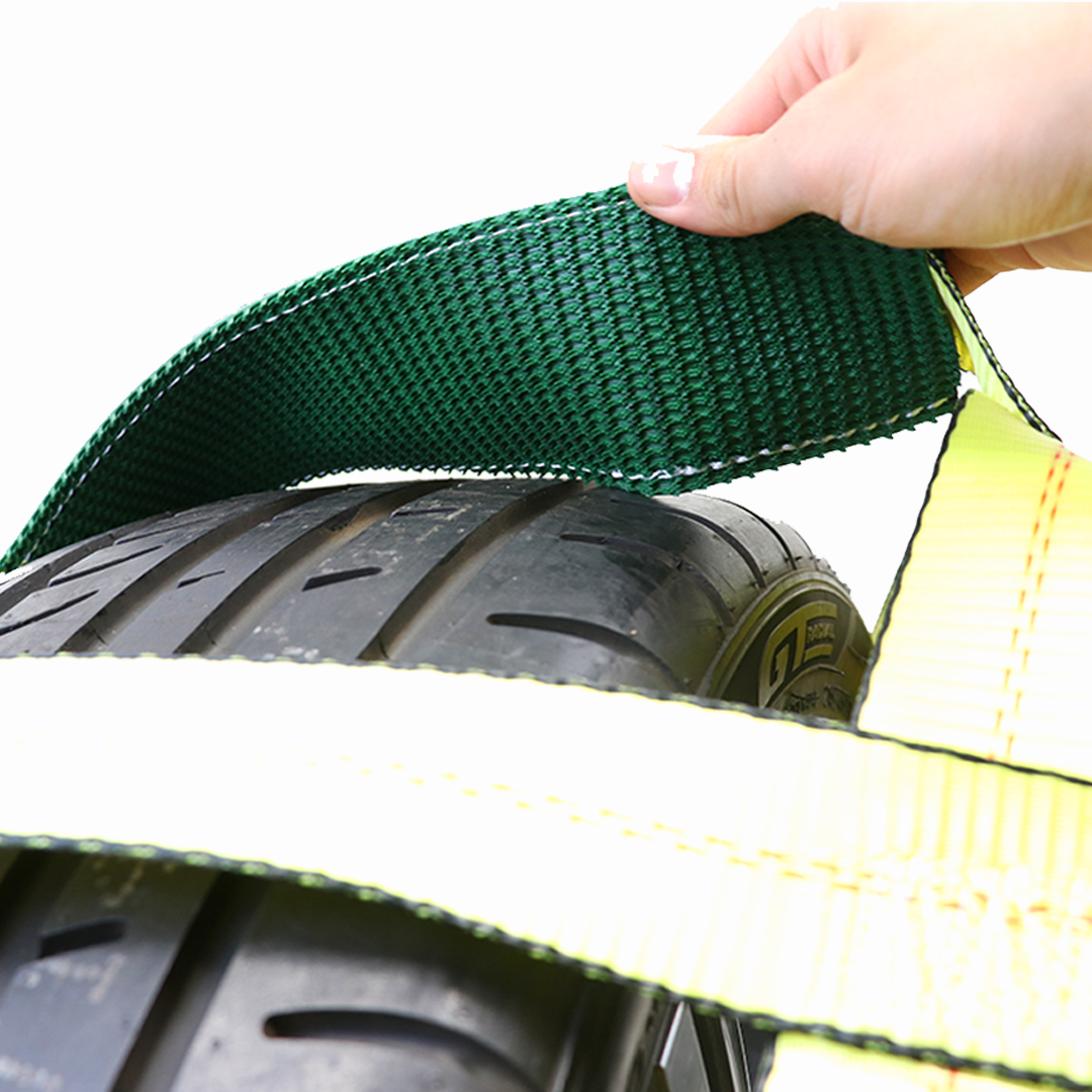 Boxer SureGrip 2" x 8' Wheel Basket Tire Holder with Flat Hooks and Grip-enhancing Rubber Sleeves