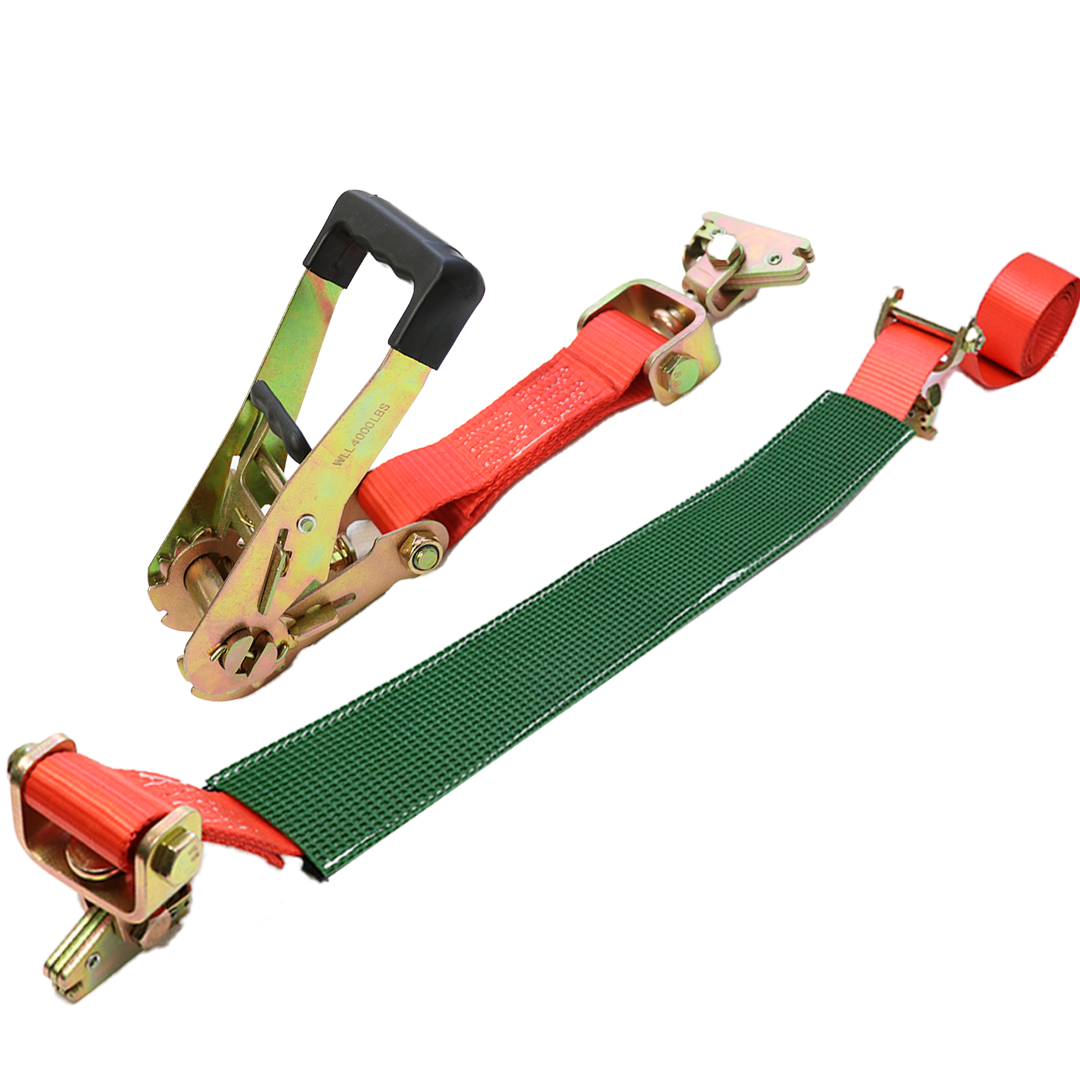 Boxer GripGuard Pro E-Track Idler Car Tie Down Kit 2" x 8': Improved Stability with 3-Point System