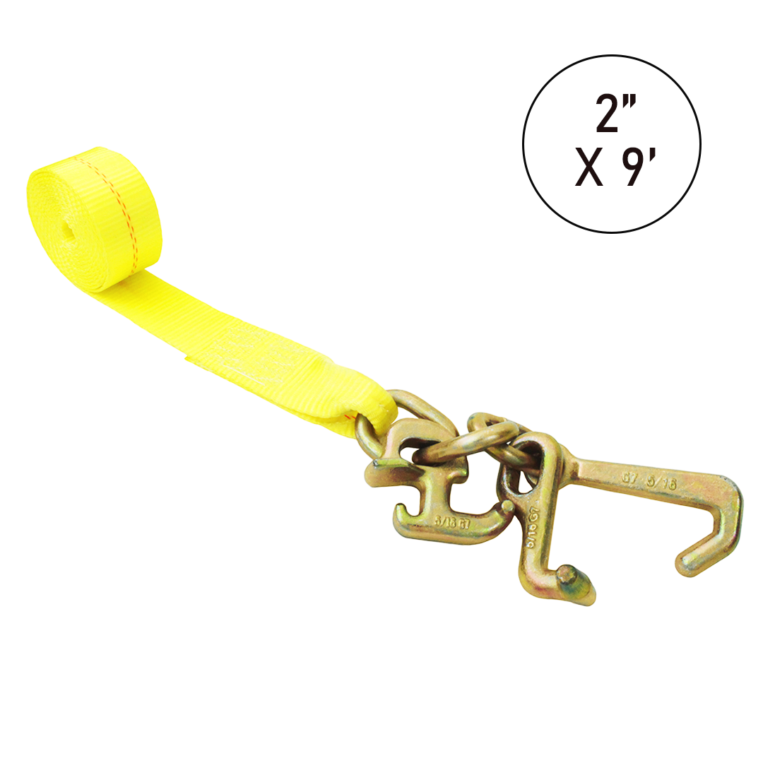 Boxer 2" x 9' Auto Transport Winch Strap with Forged RTJ Cluster Hook