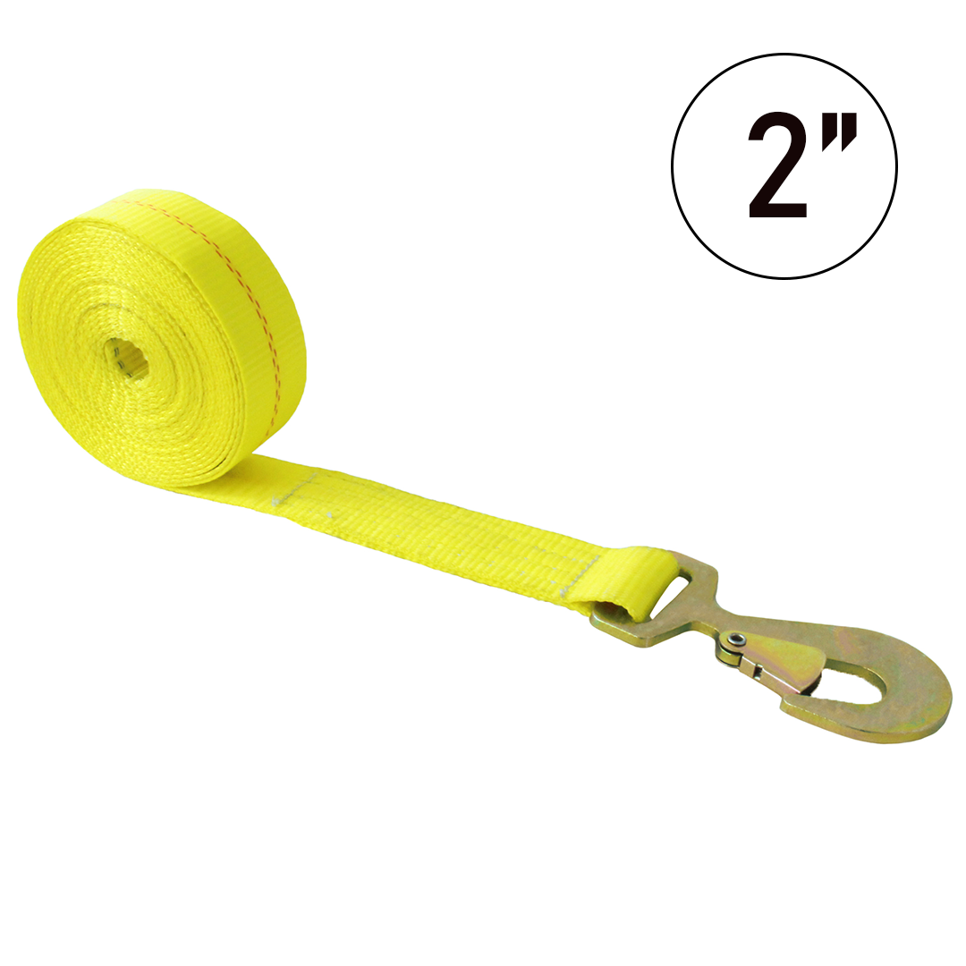 Boxer 2" Winch Strap with Flat Snap Hook