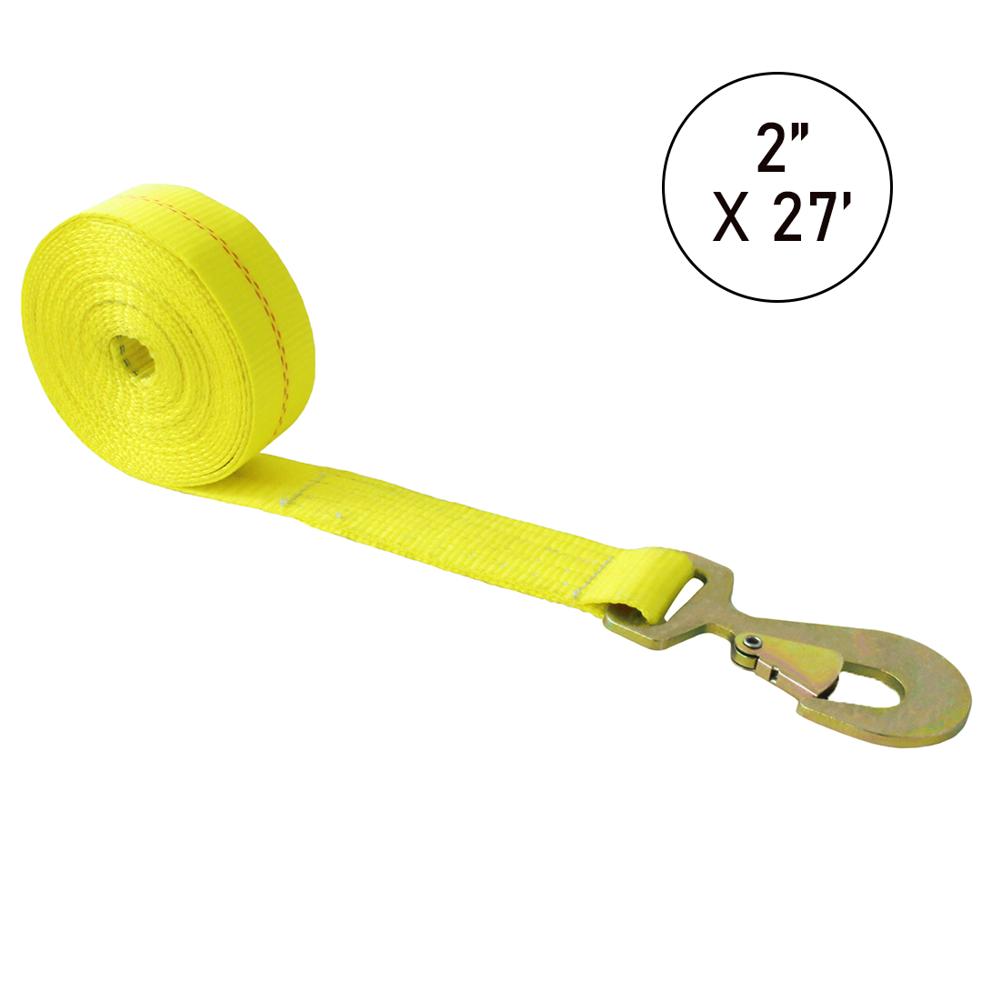 Boxer 2" Winch Strap with Flat Snap Hook