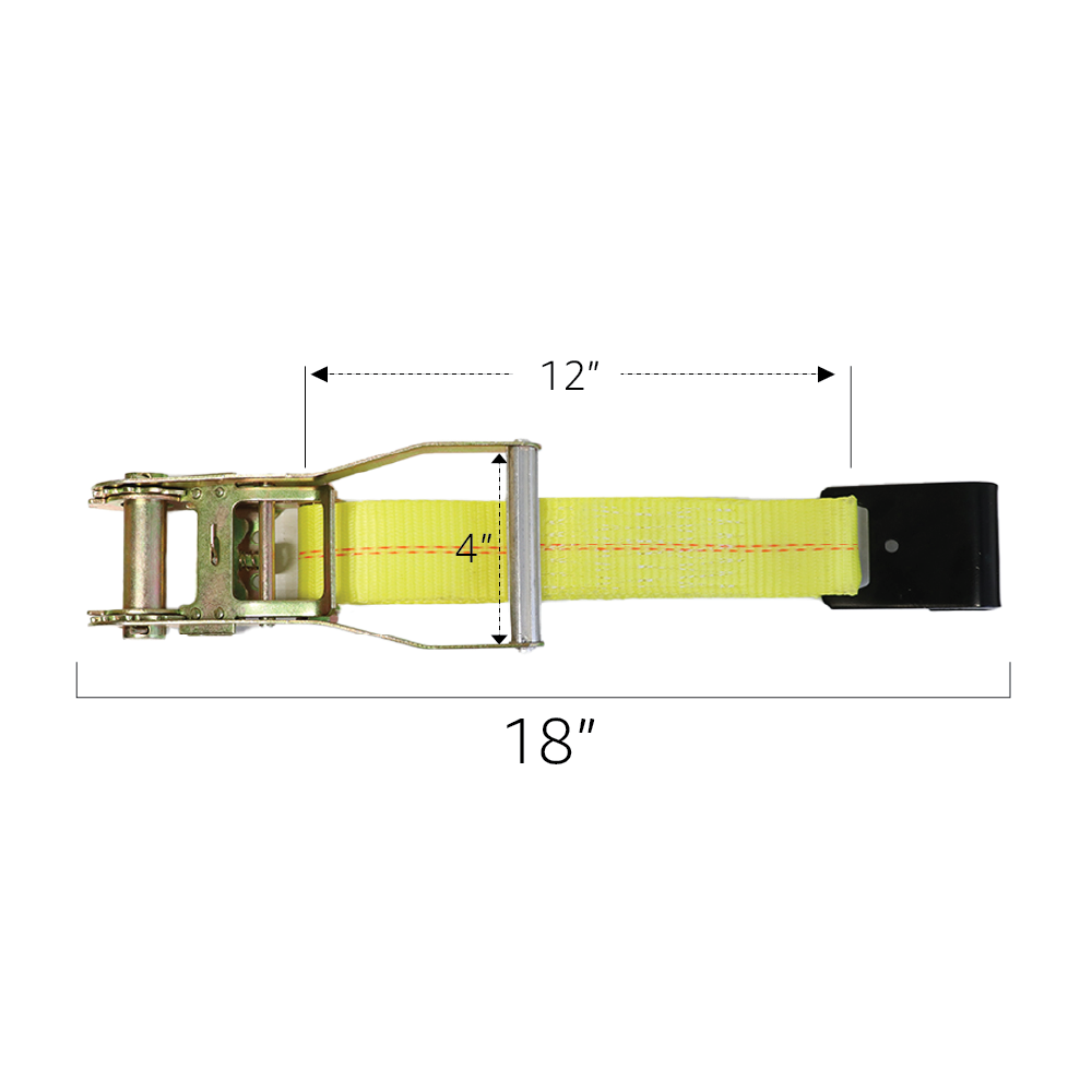 Boxer 2" Ratchet Short End Replacement Fixed End Strap with Flat Hook