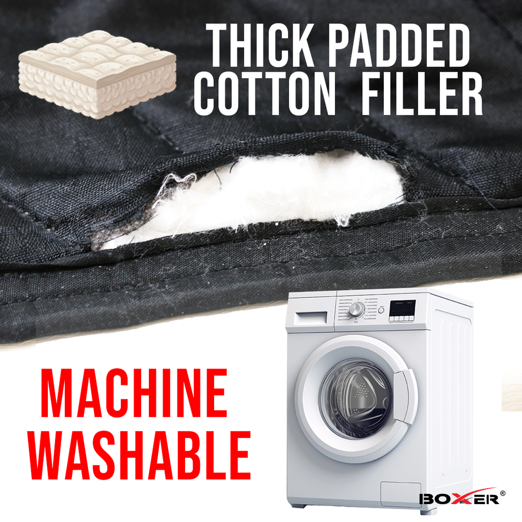 BoxerTool PRO Studio 78" x 48" Thicker Multi-Mount Woven Acoustic Absorption Blanket with All-Around Grommeted Loops