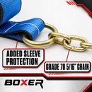2" x 15' Auto Transport Strap with Towing Chain G70 5/16"-3