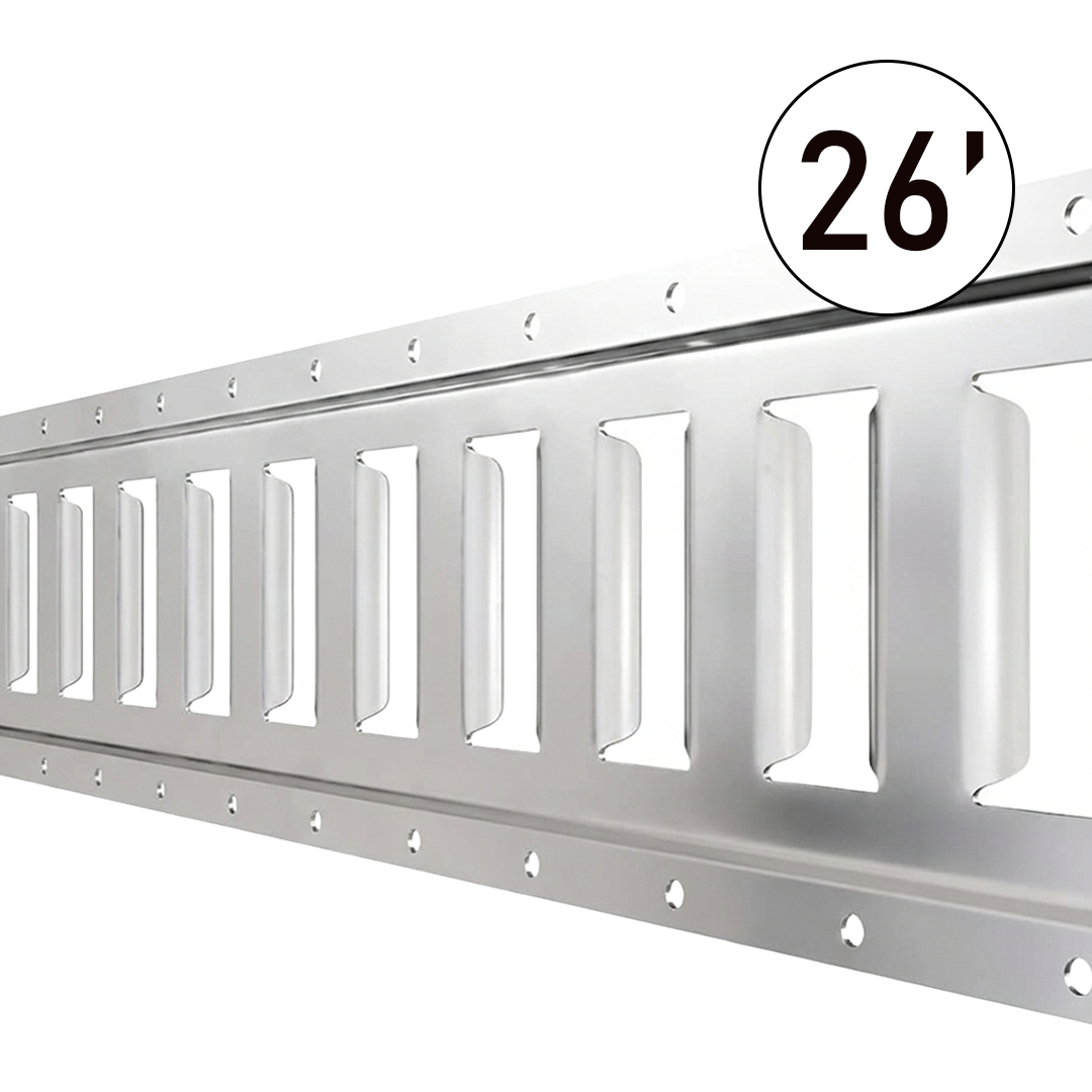 26ft Galvanized Steel E-Track – Heavy Duty Horizontal Tie-Down Rail (2,000 lbs Rating)