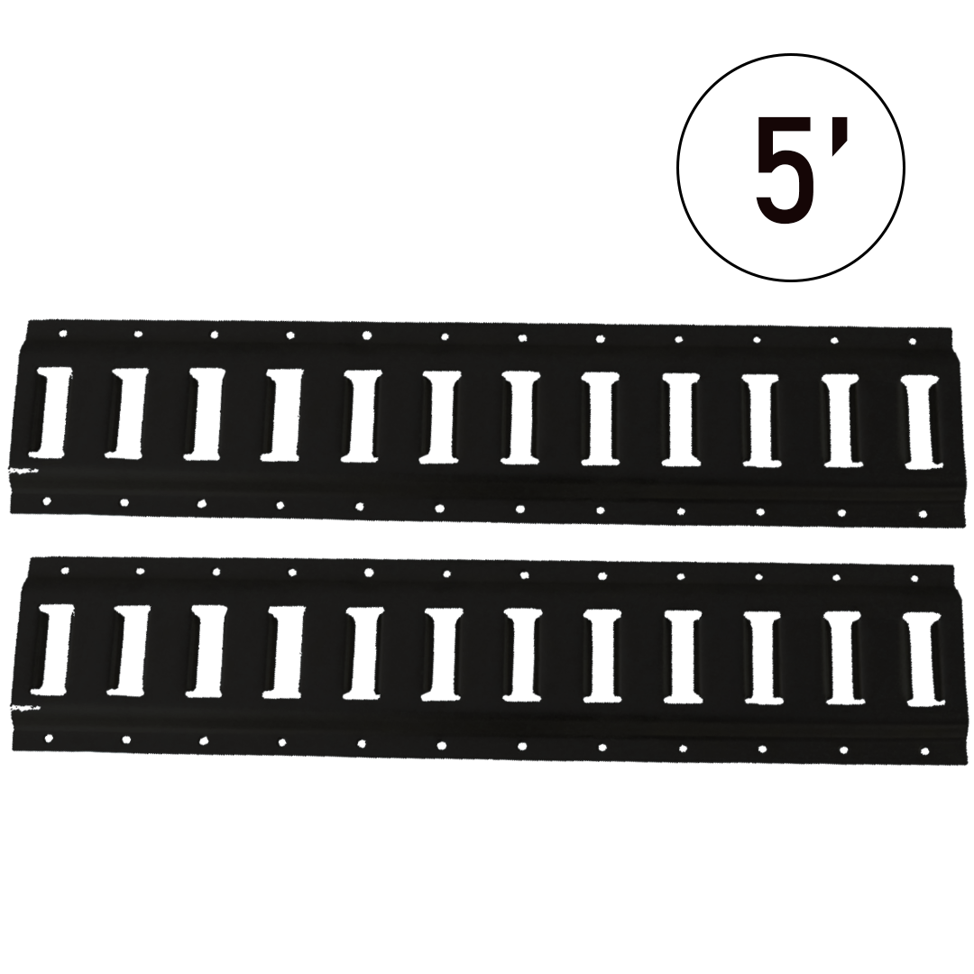 5' Black E-Track Tie-Down Rails – 12-Gauge Steel