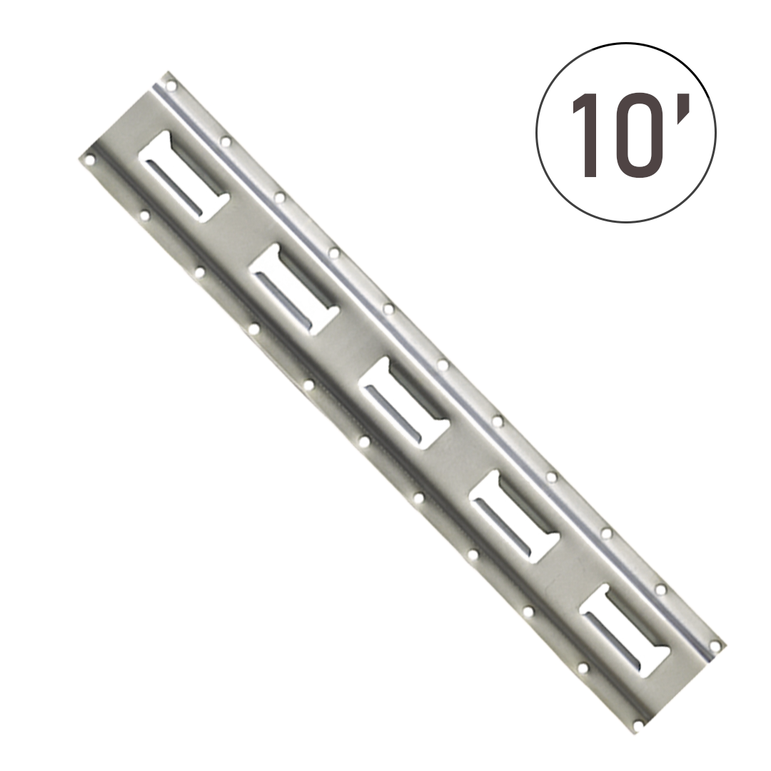 Maximize Vertical Space: 10ft Black E-Track - Your Ultimate Wall-Mounted Gear Organizer!