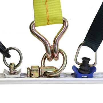 Single Stud Anchor Track Fitting with Pear Ring: Set of 4 - 2500 lbs Load Capacity - 0