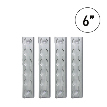 MaxSecure 6-Inch Aluminum Logistic Tracks: Set of 4 - 2200 lbs Load Capacity