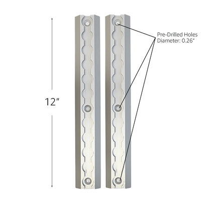 PrecisionEdge 1-Foot Aluminum Logistic Tracks: Set of 2 - 2200 lbs Load Capacity