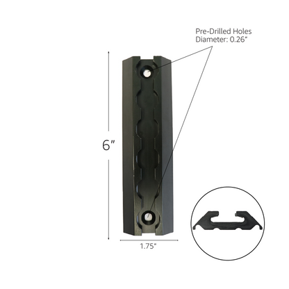 PrecisionEdge 6-Inch Aluminum Logistic Tracks: Set of 2 - 2200 lbs Load Capacity