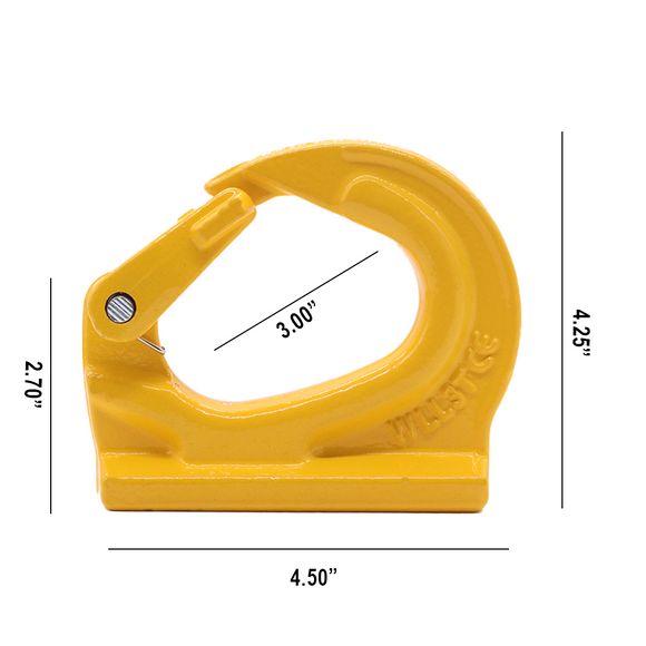 Heavy-Duty 3-Ton Weld-On Forged Anchor Hooks with Safety Latch - G80 Construction