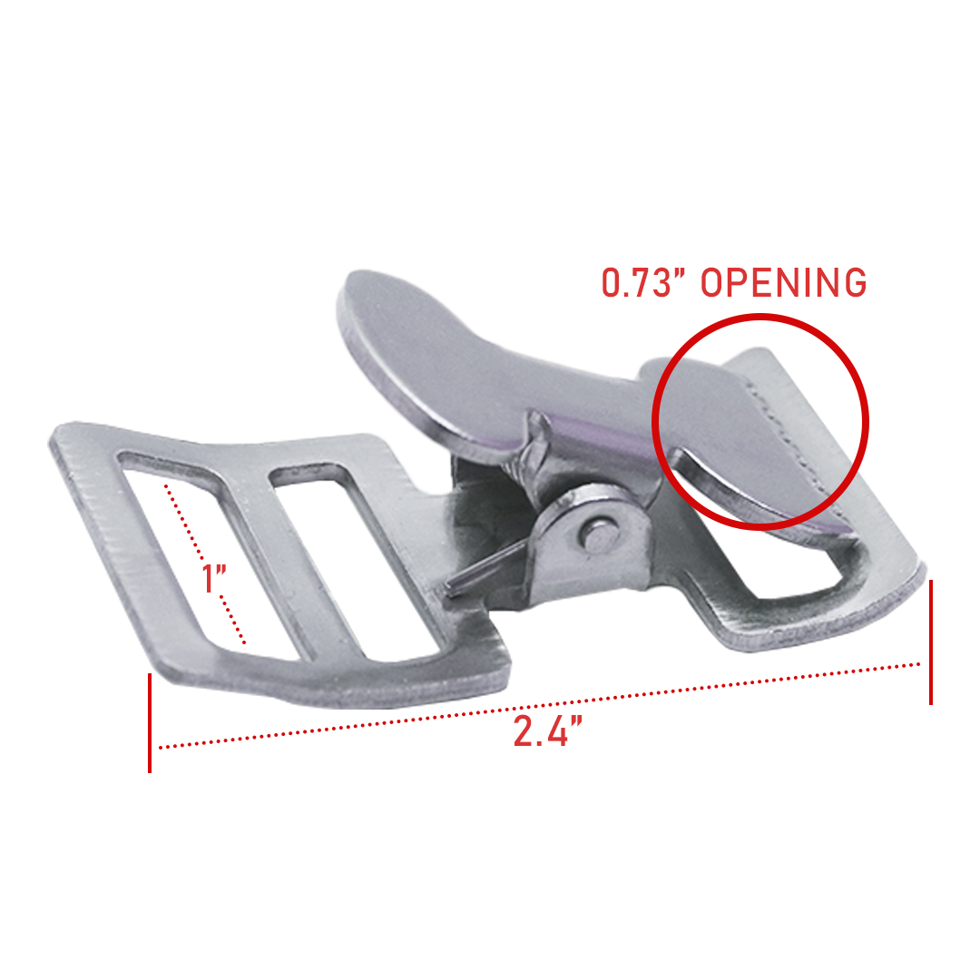 Stainless Steel 1" Quick-Release Alligator Buckle Tie-Down