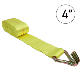 Boxer 4" Winch Strap with Twin J Hook, 16,200-lb Capacity