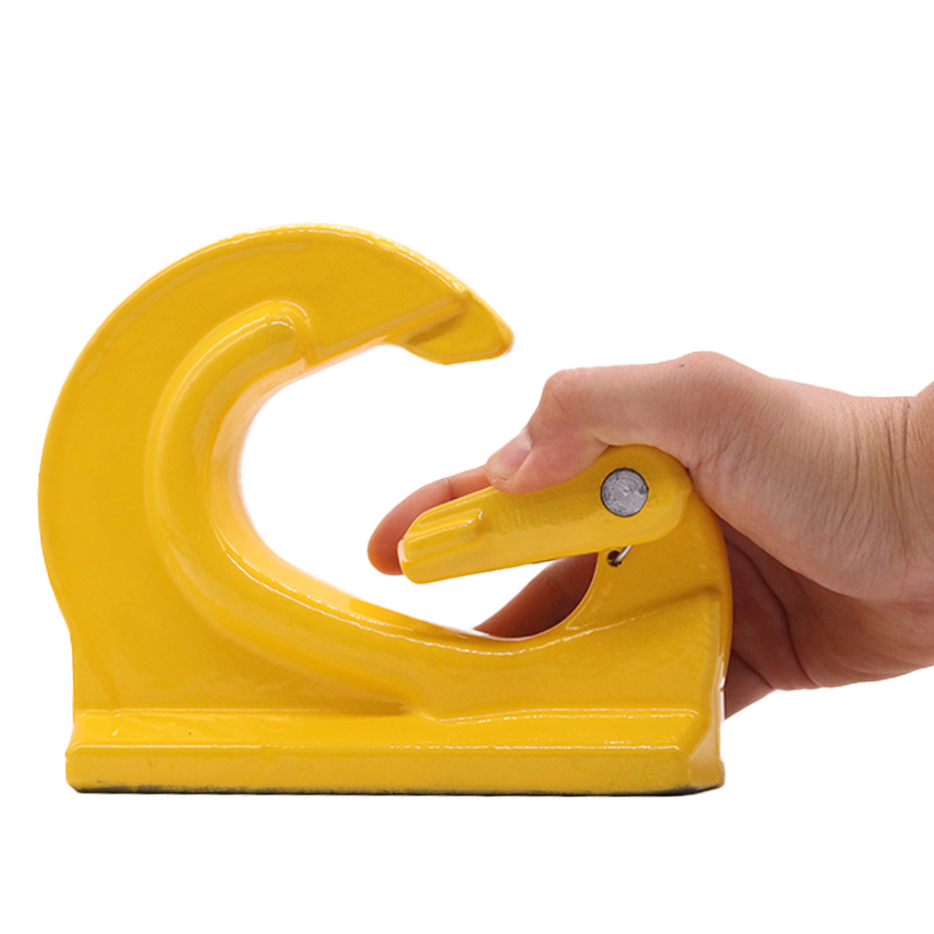 Heavy-Duty 5-Ton Weld-On Forged Anchor Hooks with Safety Latch - G80 Construction